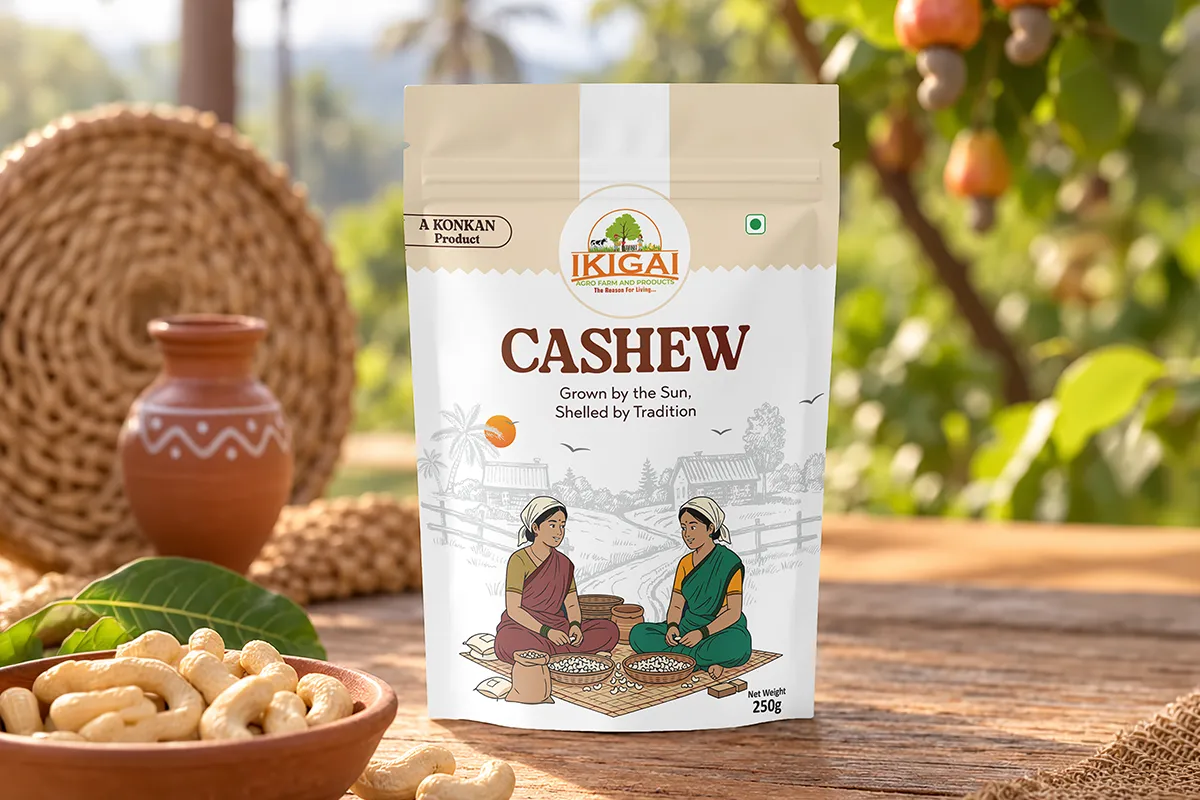 IKIGAI Cashew Packaging in Traditional Konkan Setting