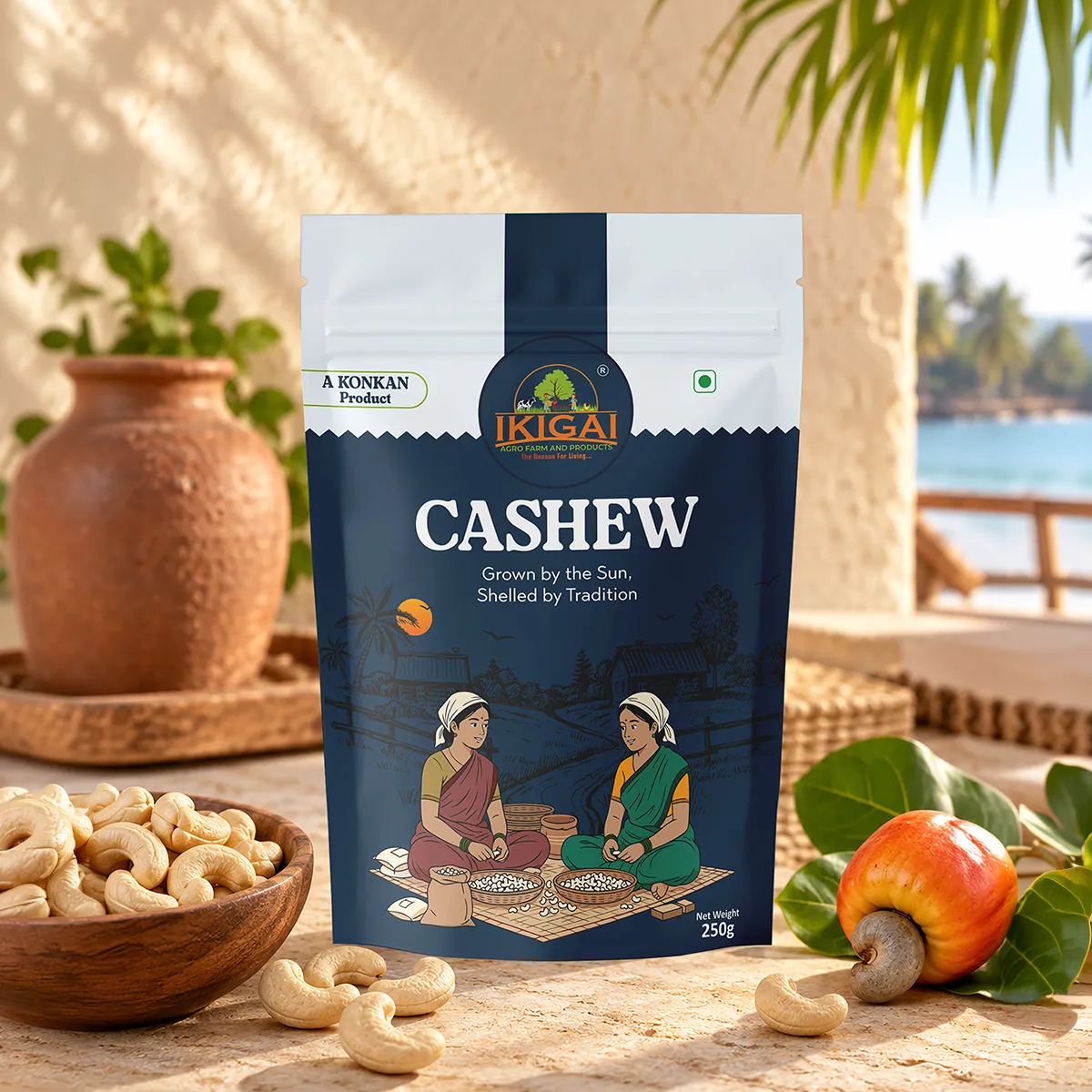 IKIGAI Premium Cashew Packaging Product Display